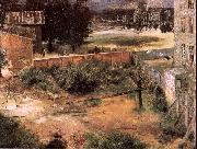 Adolph von Menzel Rear of House and Backyard china oil painting reproduction